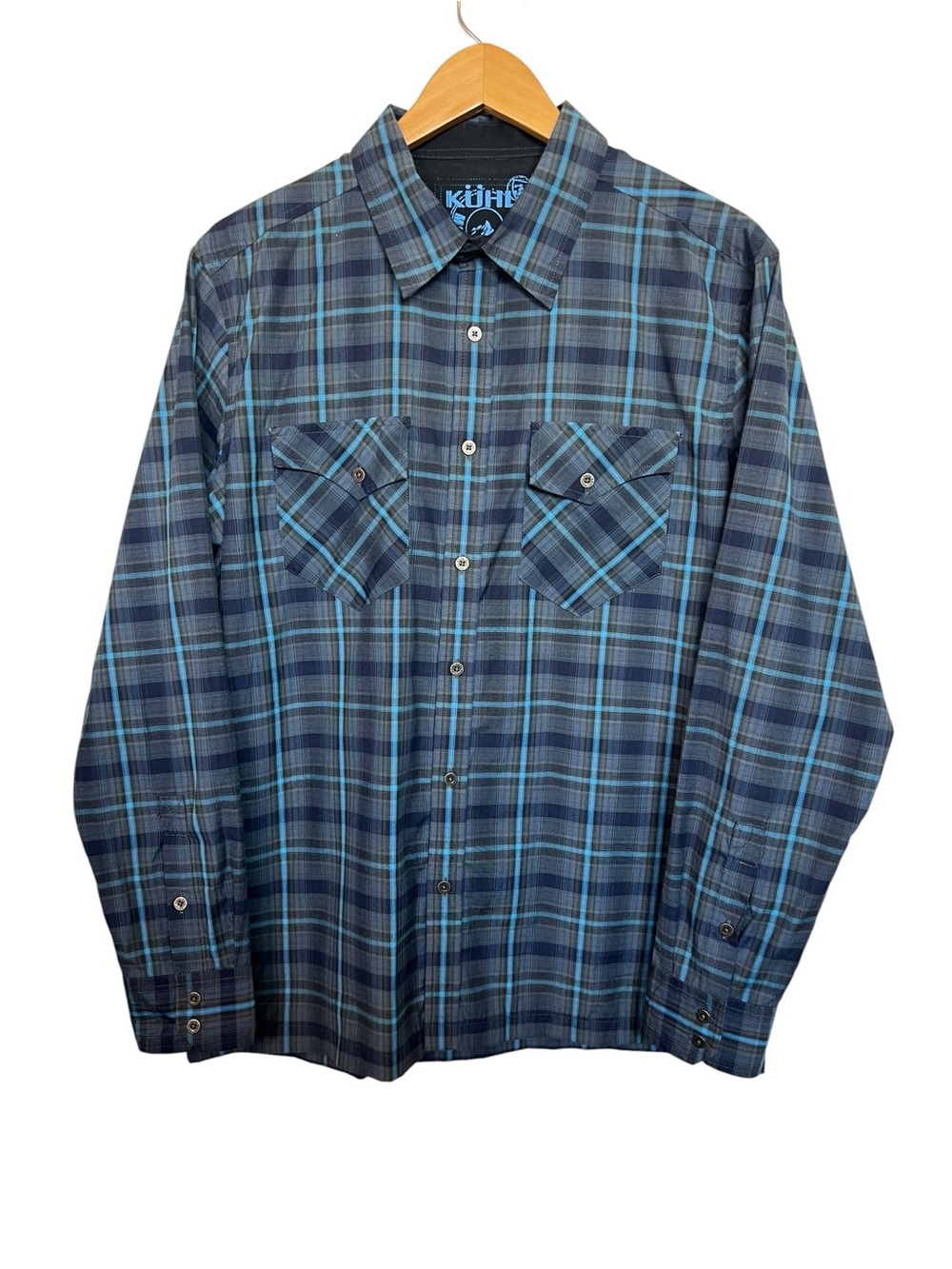 Kuhl Men’s Medium Blue Button Front Long Sleeve Shirt